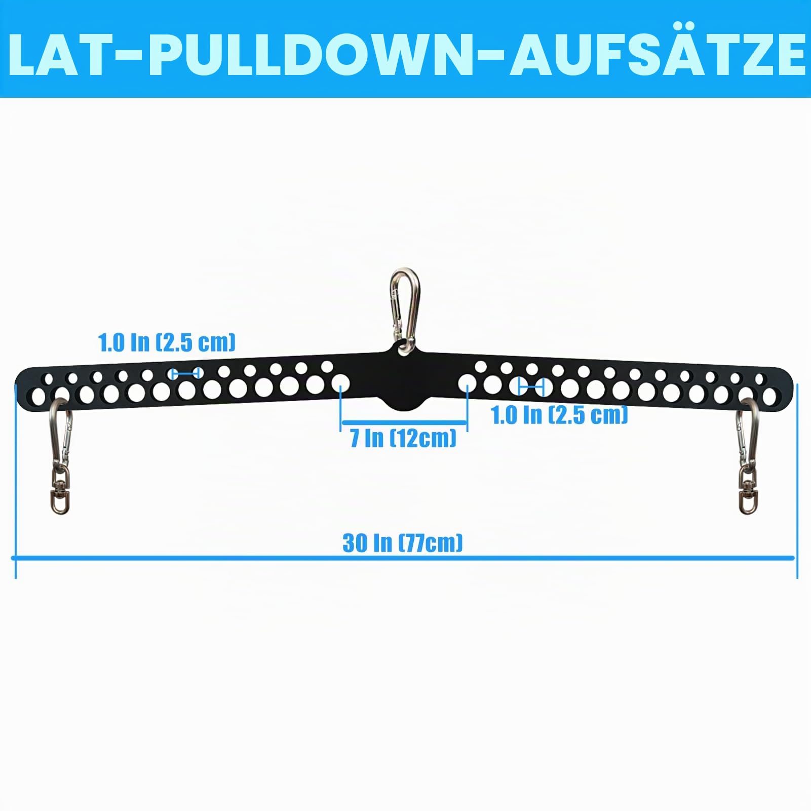 Multi-Grip LAT Pull Down Bar für Home Gym Fitness, Spreizplatte LAT Pulldown Aufsätze für Pulley System Kabelmaschine, Doppel- bis Einzelkabel Befestigung Übungsgriff