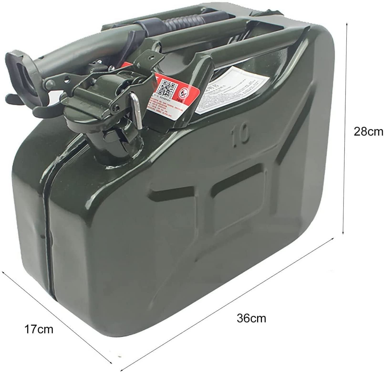 Jerrycan voor benzine, geschikt voor jerrycan, 5 l, 10 l, 20 liter, auto's, zware industrie, landbouw, productie