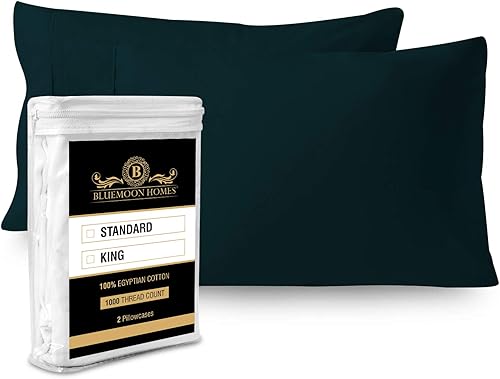 Bluemoon Homes - Juego de sábanas de 4 piezas de lujo de 1000 hilos con acabado italiano 100% algodón egipcio, se adapta a colchones de hasta 18