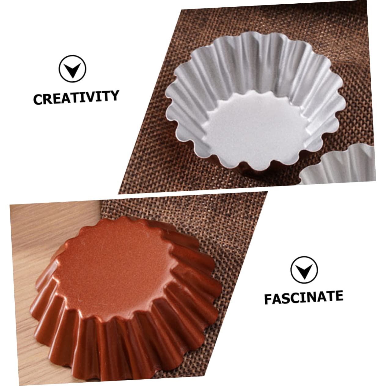 TOPBATHY 3 Juegos Molde Redondo Para Tarta De Huevo Taza Para Hornear Panecillos Domésticos Molde Casero De Gelatina Conveniente Molde De Budín Brown Acero De Alto Carbono 6 Piezas * 3