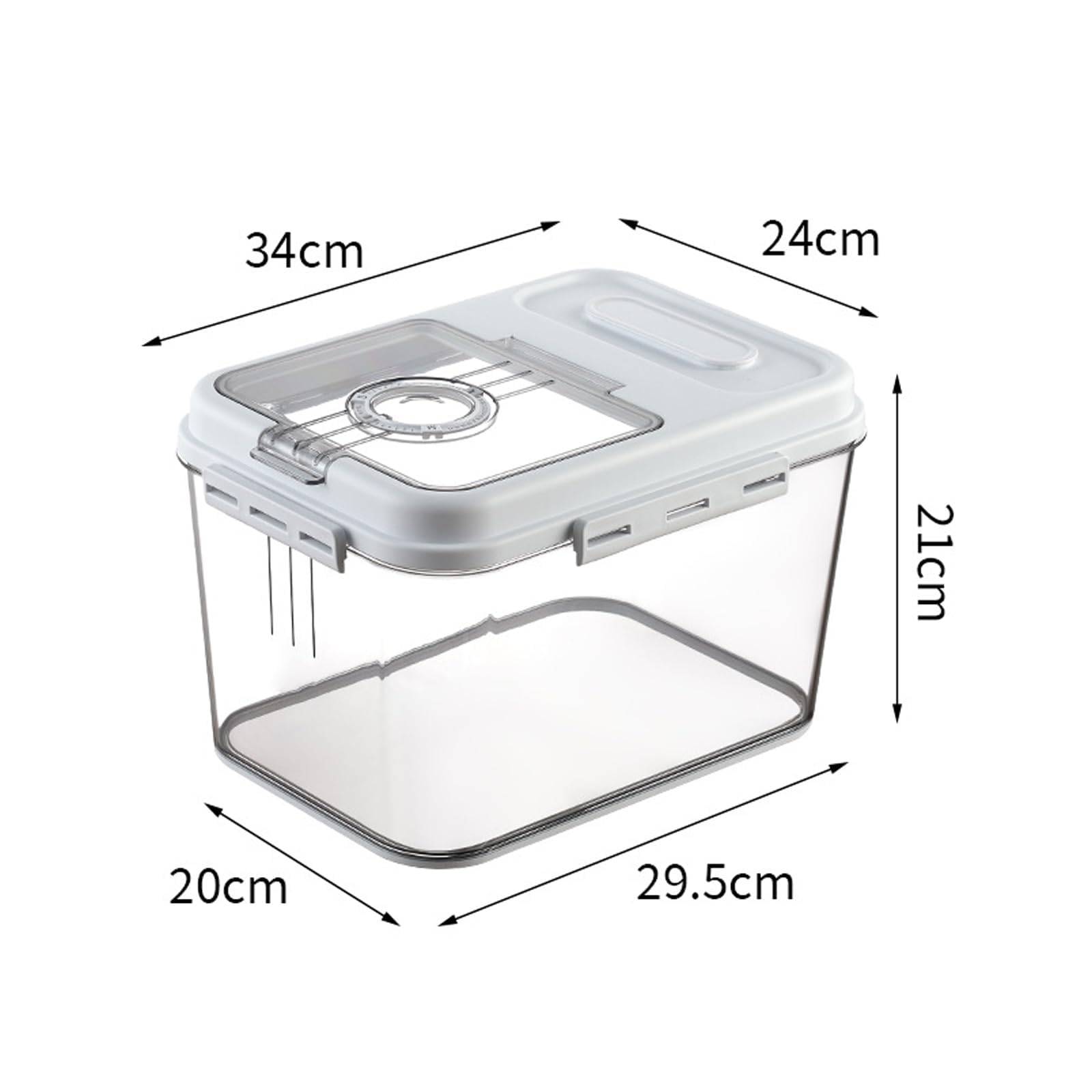 Luftdichter Reisbehälter, Eimer, 7,5 kg, Mehl-Aufbewahrungsbehälter, Trockenfutterspender, großer versiegelter Behälter mit Deckel, BPA-frei, Lebensmittelbehälter mit Schaufel (mittel)