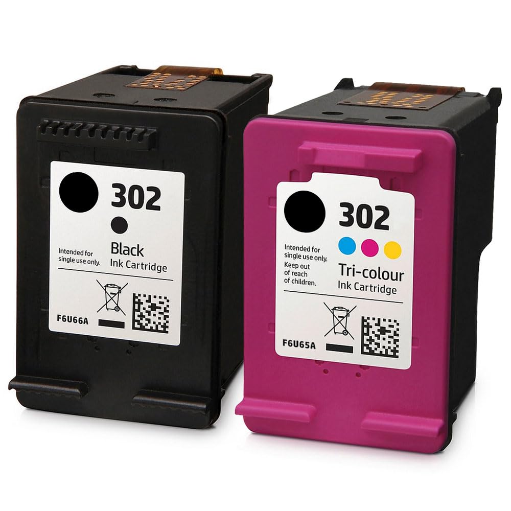 LEBOK per HP 302 | F6U66A F6U65A | 2 cartucce d'inchiostro | Nero e tricolore