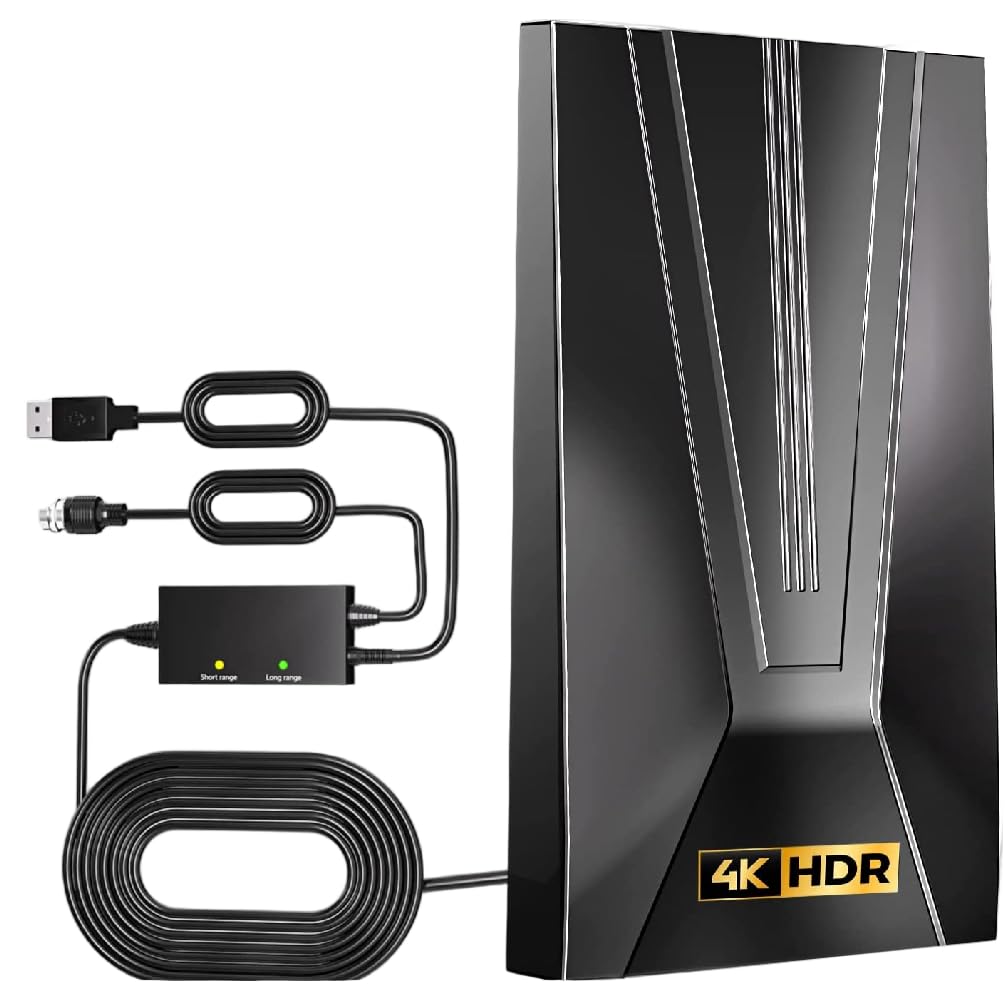 Antenna TV per interni aggiornata 2026 fino a oltre 2900 miglia di distanza HD antenna digitale per Smart TV, più forte con amplificatore di segnale amplificato, supporta 4K 8K 1080p tutti i