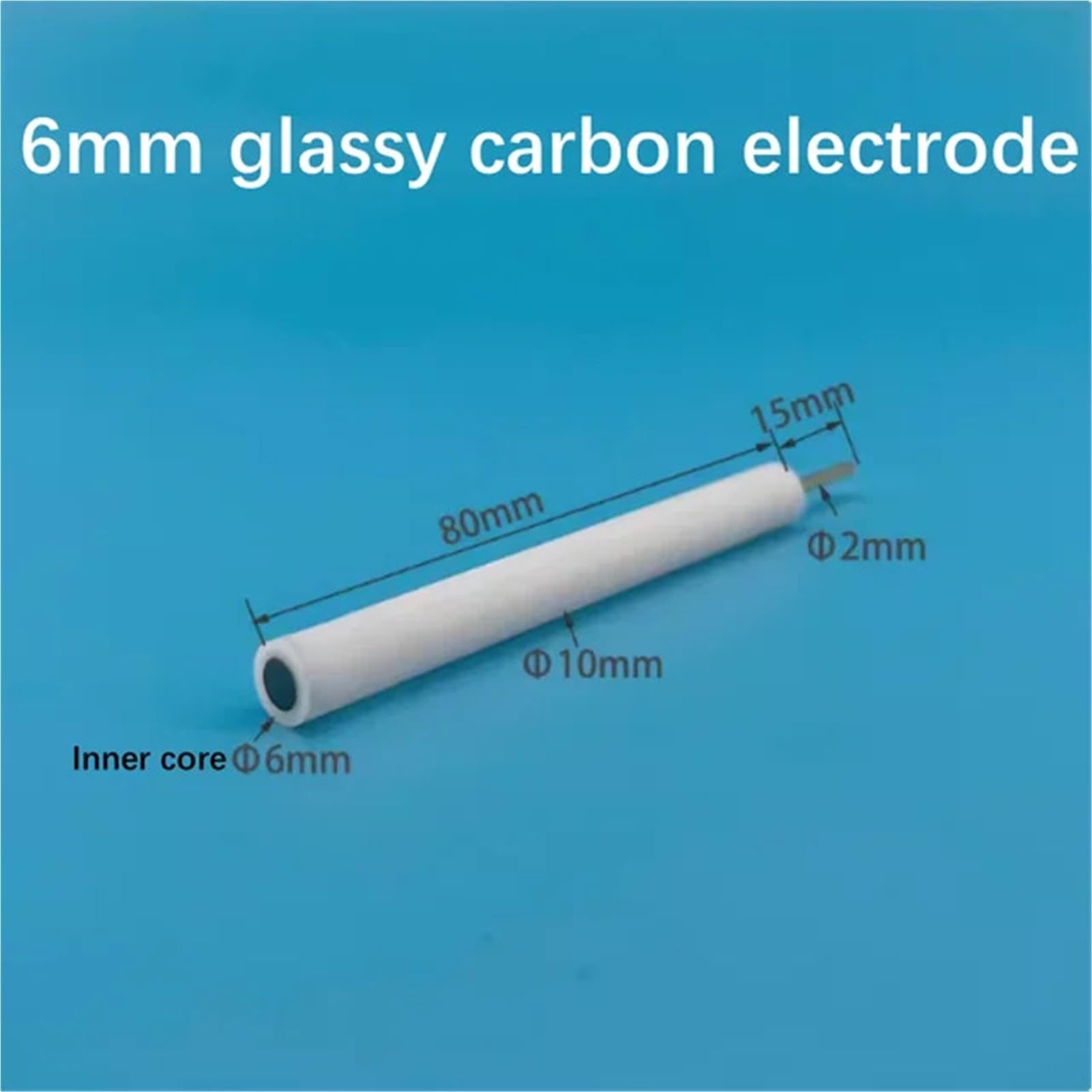 sujeniir Japanese Glass Carbon Electrode 1/2/3/4/5mm Glass Carbon Auxiliary Modified Disk Electrode can be invoiced(Inner core 6mm)