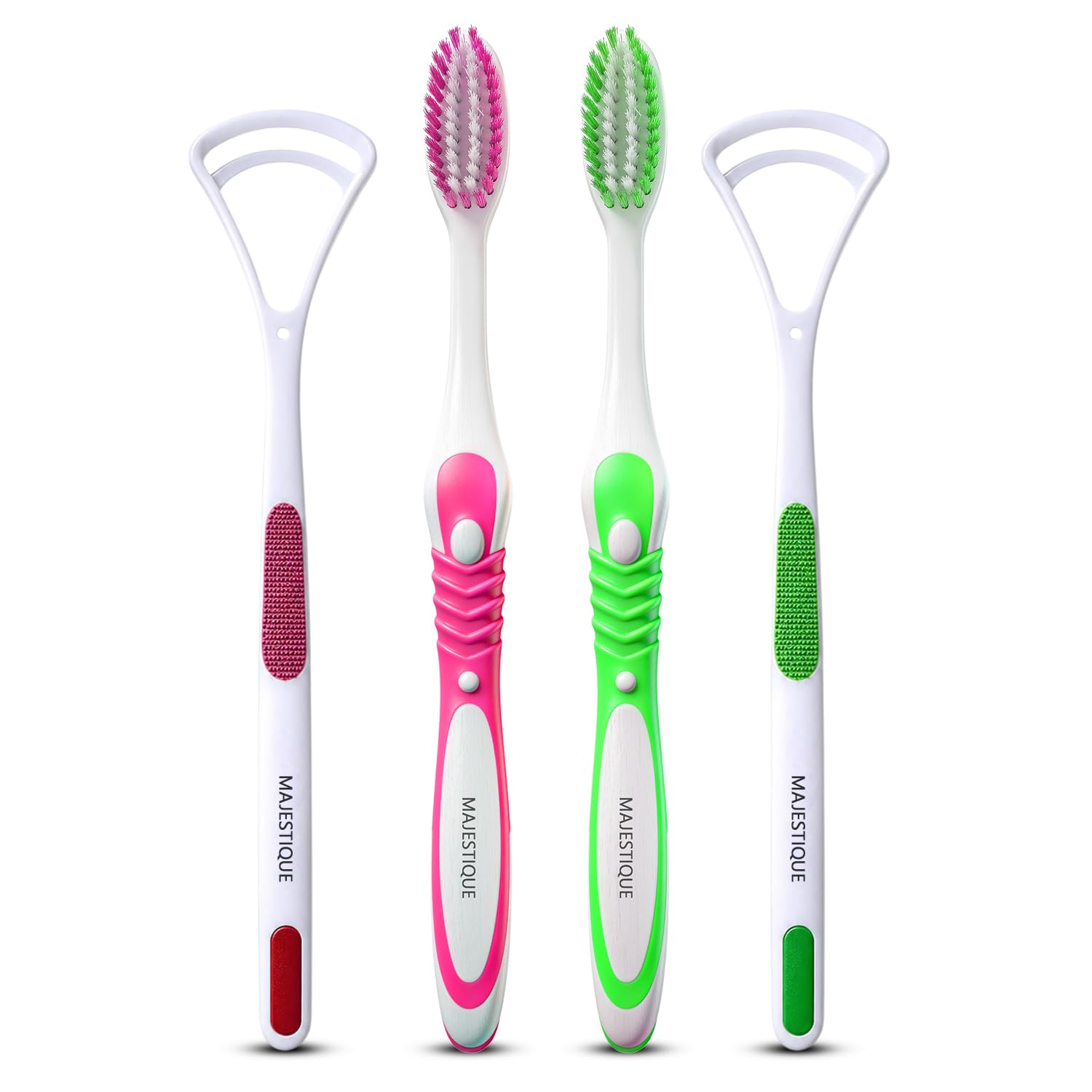 Majestique Tooth Brush Set with 2 Soft Toothbrushes & 2 Tongue Cleaners | Toothbrush Set for Daily Oral Care-image-20