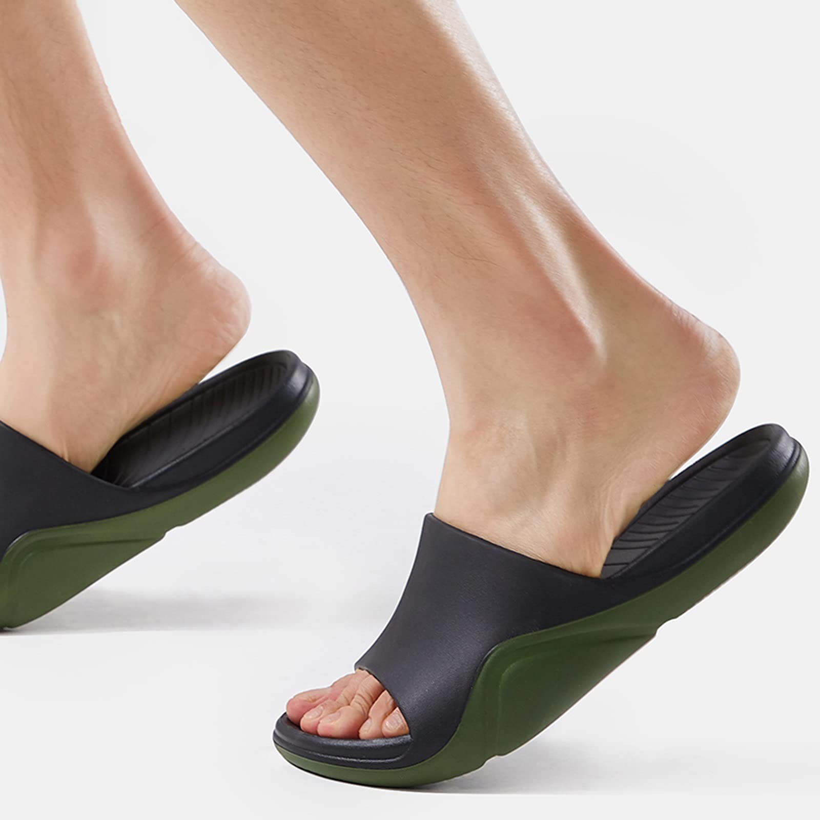 zapatillas de baño Zapatillas para mujeres y hombres Moda Fondo suave EVA EVA Punta abierta Soft Skink Shower Spa Bath Bath Pool Gym House Sandalias para interiores y exteriores cómodas sandalias de p