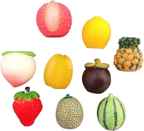 Imanes de refrigerador de frutas simuladas imán 3D tridimensional sandía fresa, piña, tanga, tao, lichi, decoración del refrigerador, etiqueta