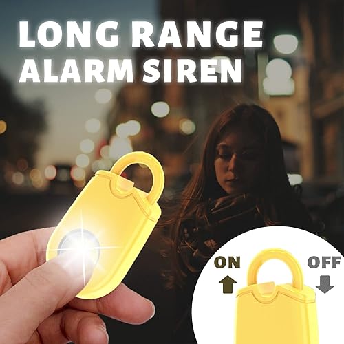 Miniatura 5 de Jzwefdo Llavero de sirena de autodefensa para mujer, dispositivo de protección de seguridad de sirena de 130 dB con luz estroboscópica y llavero,