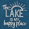 KNEYATTA The Lake is My Happy Place T Shirt Women Lake Life Shirt Summer Vacation Short Sleeve Casual Tee Top Blue