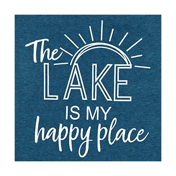 KNEYATTA The Lake is My Happy Place T Shirt Women Lake Life Shirt Summer Vacation Short Sleeve Casual Tee Top Blue