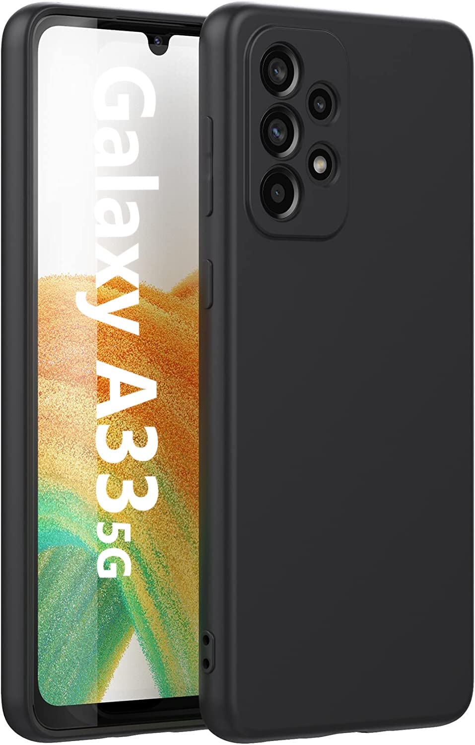 Muzz Samsung Galaxy A33 5G Case, Thin TPU Cover with Camera Protection Anti-Scratch Slim Fit Flexible Phone Case for Galaxy A33 5G (Black)