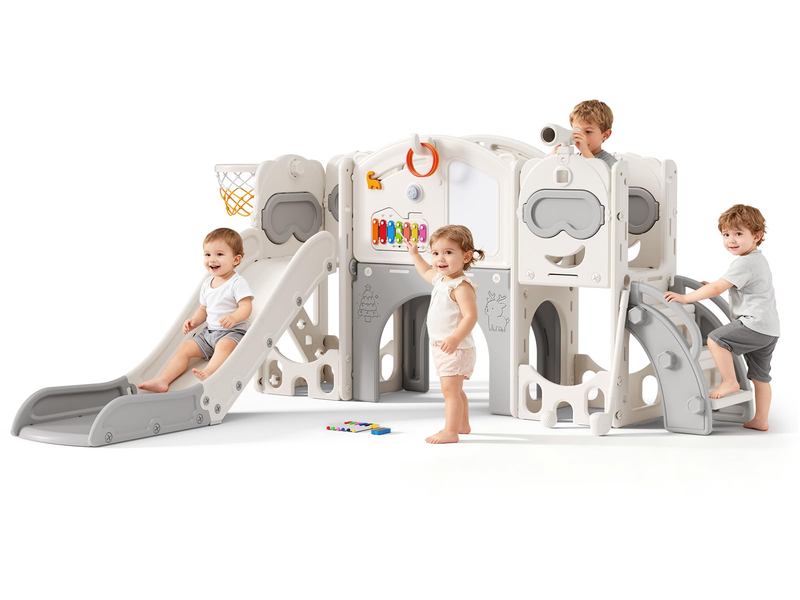 Set con torre da gioco 7 in 1 con xilofono, HDPE, 50 kg, a partire da 1 anno