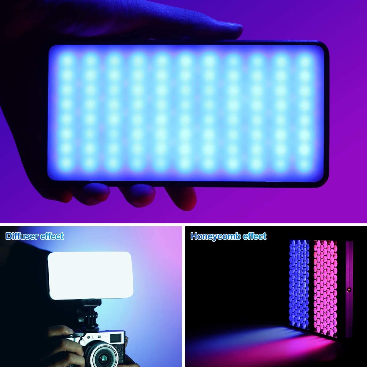 Ulanzi VIJIM VL196 - Lampada LED RGB multicolore per fotocamera e smartphone, con temperatura colore regolabile (RGB + 2500 K-9000 K) e batteria da 3000 mAh per Vlog Studio Streaming