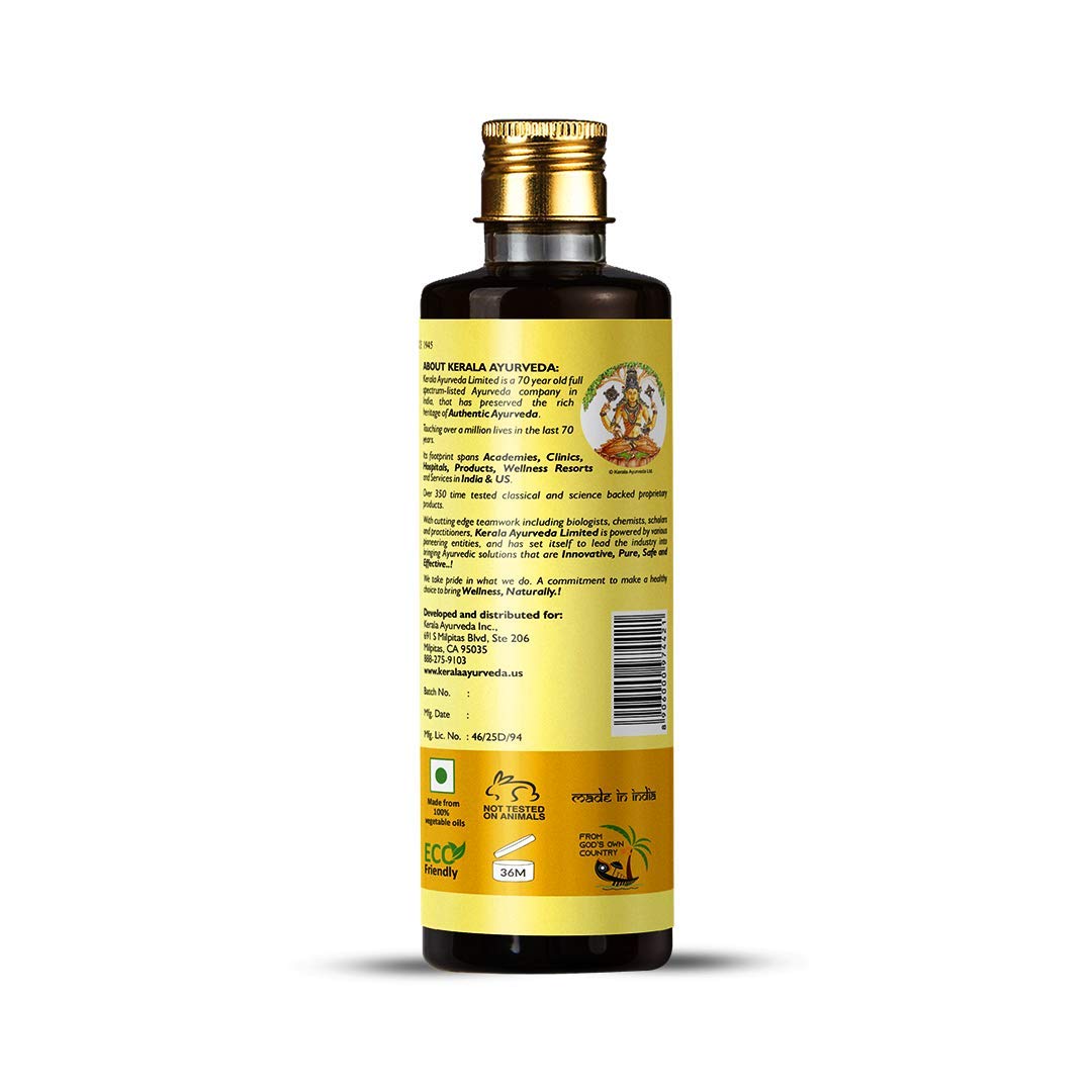 Kerala Ayurveda Tejas Oil - Pitta Balancing Body Massage Oil with Indian Sarsaparilla to Soothe, Cool & Hydrate Skin, 6.8 Fl Oz