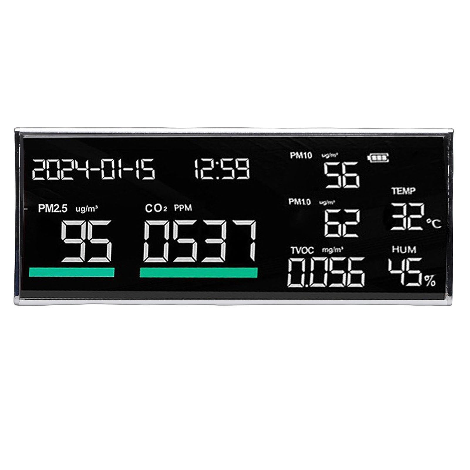 Medidor de Calidad del Aire Interior Probador Multifunción 9 en 1 para el Hogar y los Viajes Acabado Duradero y Elegante