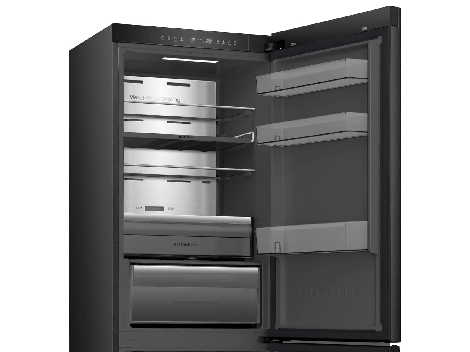 Hisense RB5K330GSFC połączenie chłodzenia/wolnostojące/idealne dopasowanie/ciemne wnętrze/klasa efektywności energetycznej C/35 dB/No Frost/pojemność 330 l/WiFi/Metal Tech/Multi Airflow/wys. x szer