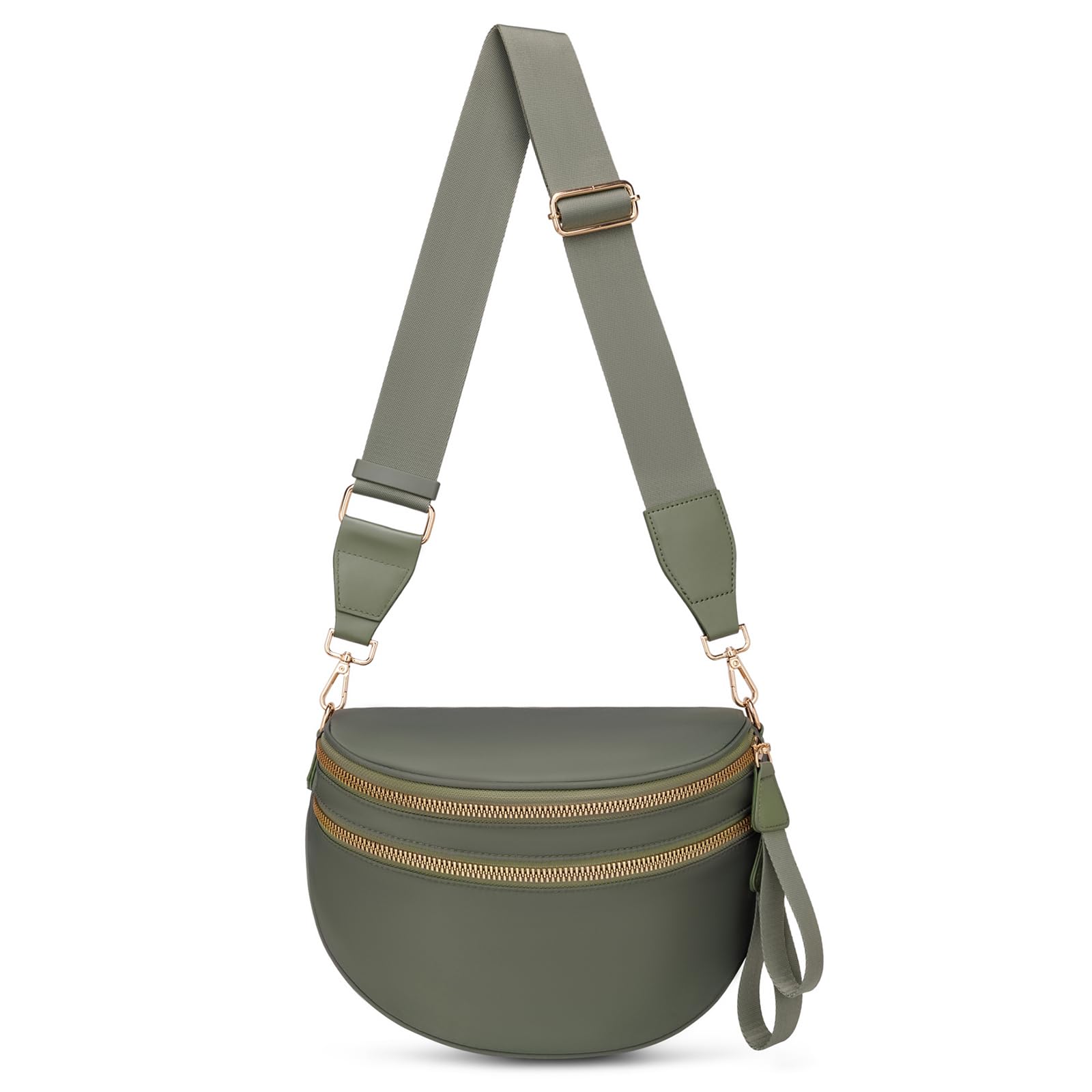 Pure Colour Crossbody Bum Bags for Women Spacious Checkered Cross body Bag Nylon Trendy Fanny Pack for Travel