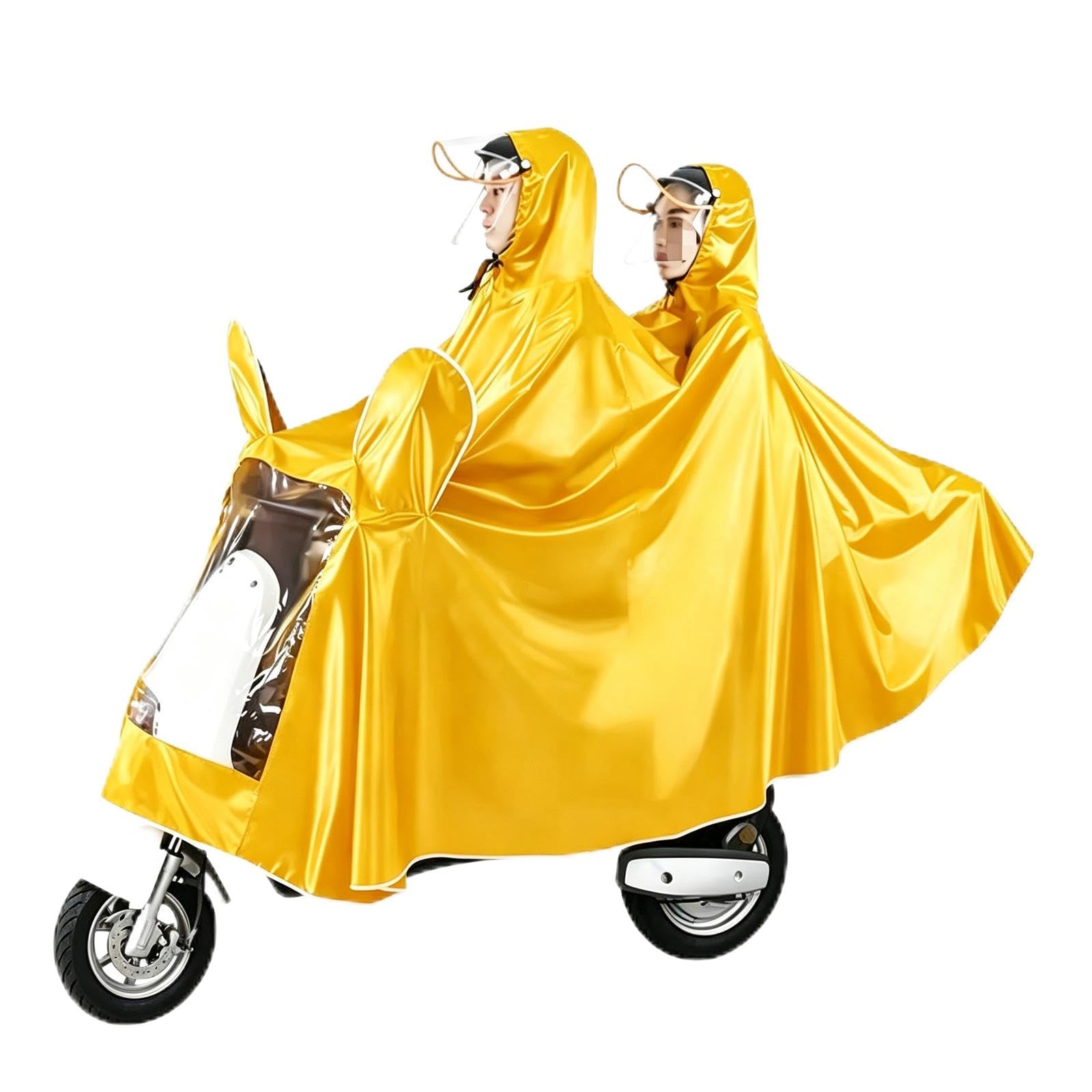 Poncho Oversize Allungato per Moto e Bici Elettriche | per E-Bike, Impermeabile, Unisex con Doppia Persona, Strisce Riflettenti per La Sicurezza Durante La Guida Notturna