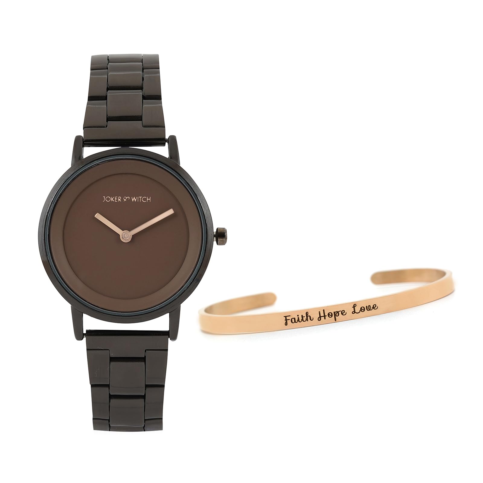 Stainless Steel Women Narissa Analog Watch Bracelet Stack, Brown Dial, Gray Band-image-13