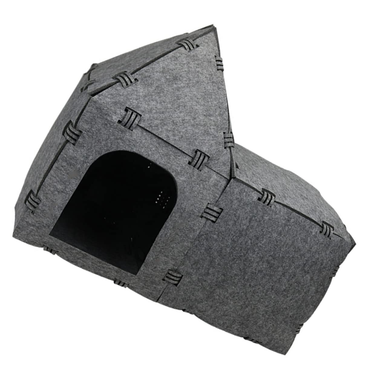 Happyyami Casa De Túnel para Gatos De Fieltro Nido Creativo para Mascotas Juguete Interactivo para Jugar y Descansar para Interiores y Exteriores Diseño Práctico y Fácil De Almacenar