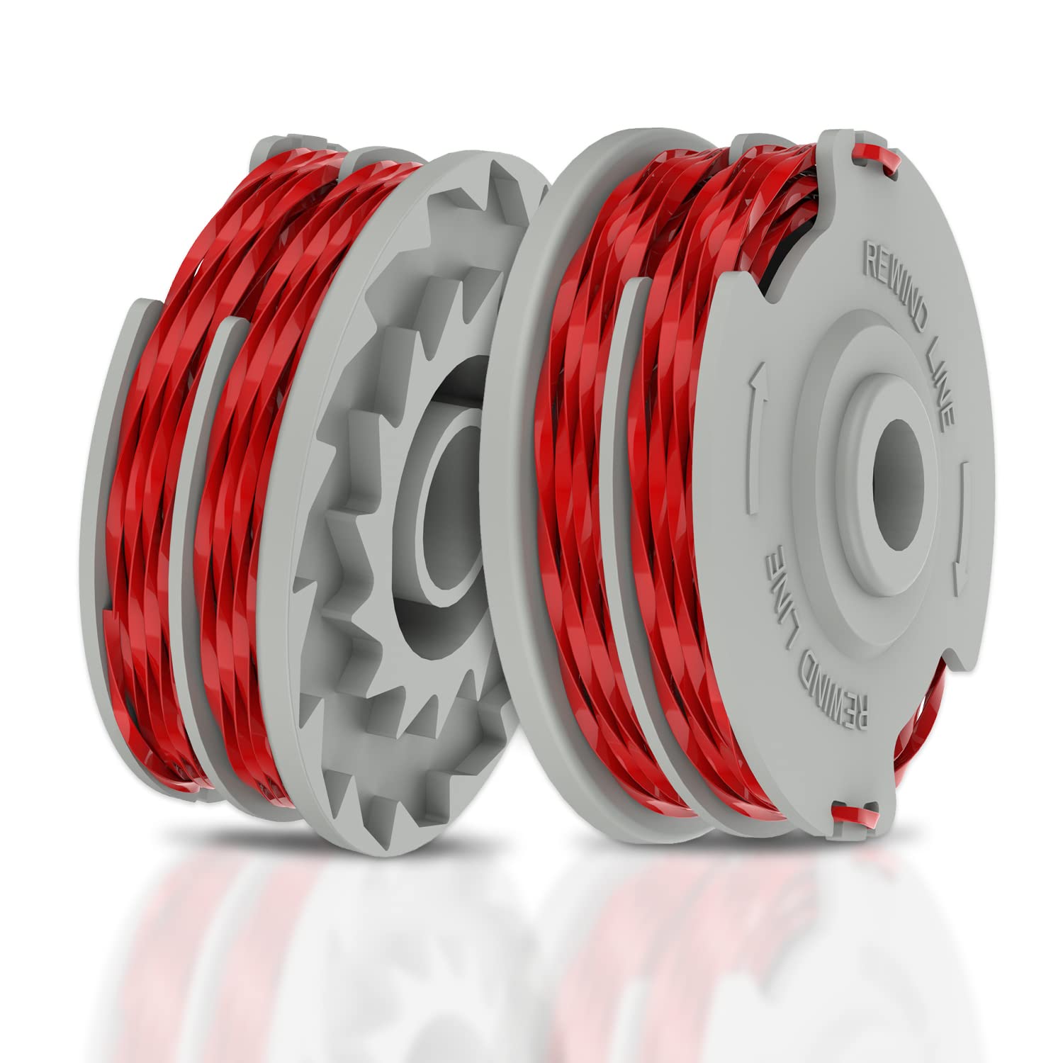 ERHUO Strimmer Spool Line, Red Double Autofeed Spool, 2 PCS Strimmer Spool,Replace of FLY021,Compatible with Flymo Power/Mini/Trim Grass Trimmer
