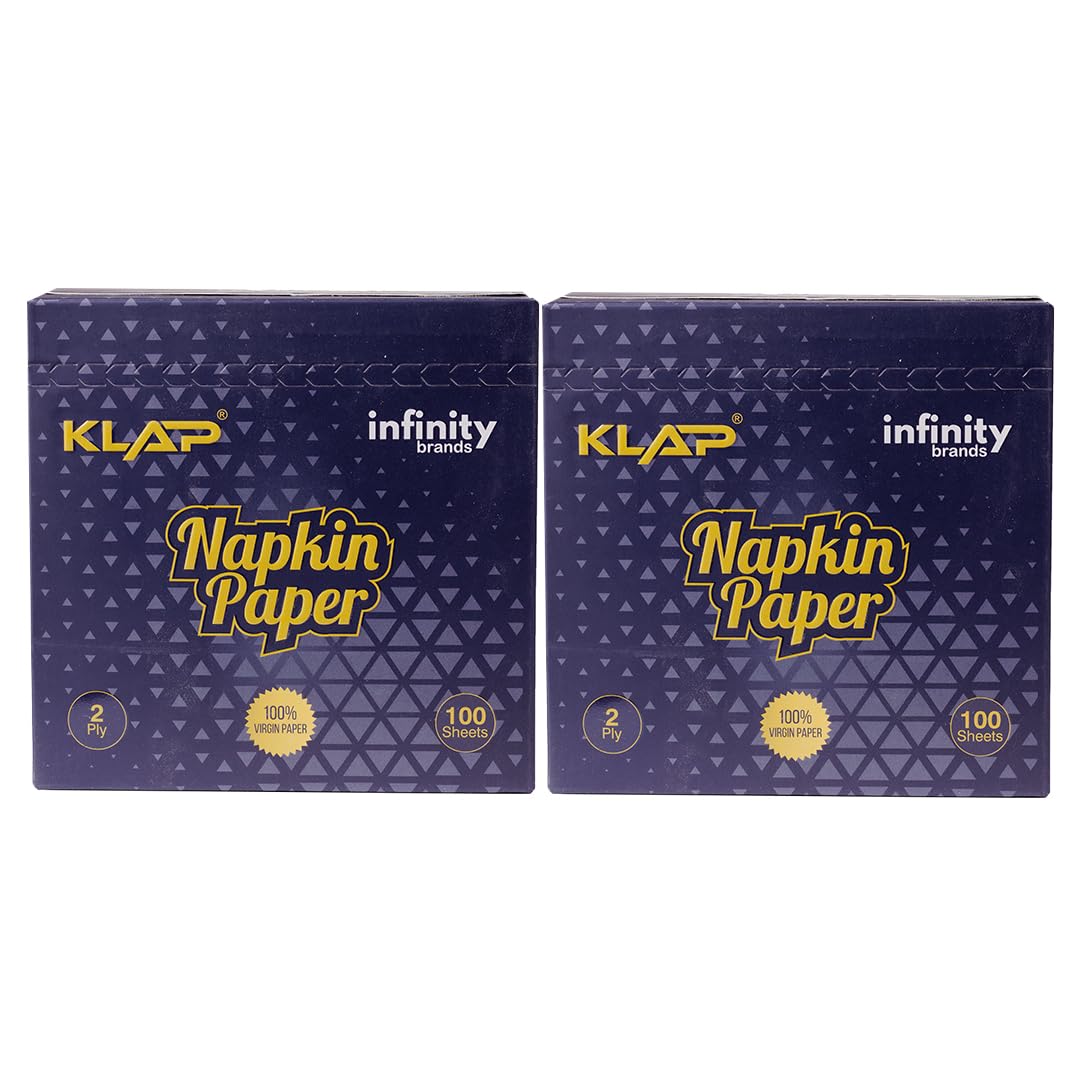 KLAP 2 PLY Napkin Paper Tissue | 100% Natural Virgin Paper | 100% Biodegradable | Highly Absorbent, Soft & Conveninet Food Contact Safe | 100 Sheet Per Pack, 30x30cm | (Pack of 1) (B0D54H9MZB) Amazon Price History, Amazon Price Tracker