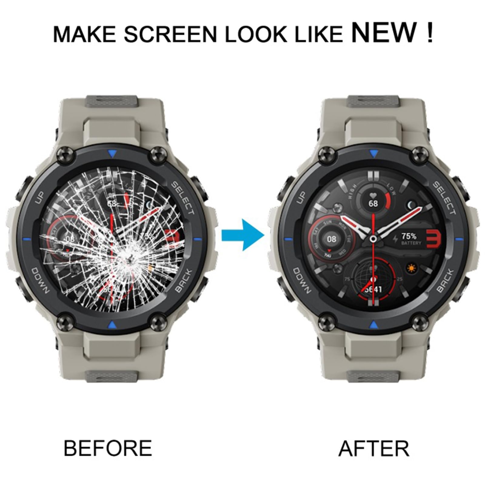 T Rex2 Smartwatch LCD Digitizer Assemblea Completa Parte di Riparazione Costruzione di Vetro Premium Schermo Cracked Soluzione di Ricambio Schermo Ad Alta Durata Schermo