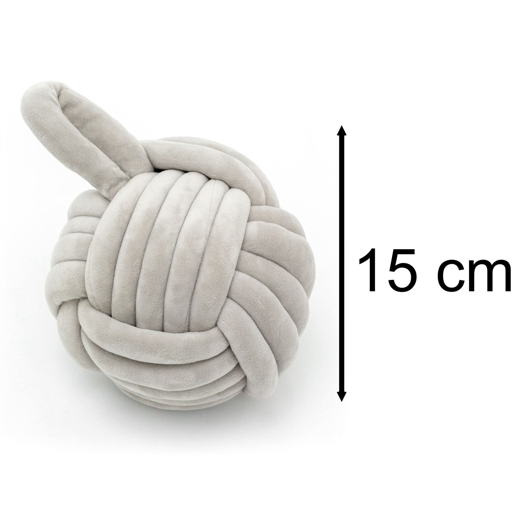 Stylish Grey Chunky Fabric Nautical Knot Doorstop 1.5kg, 15 x 15 cm - Image 2