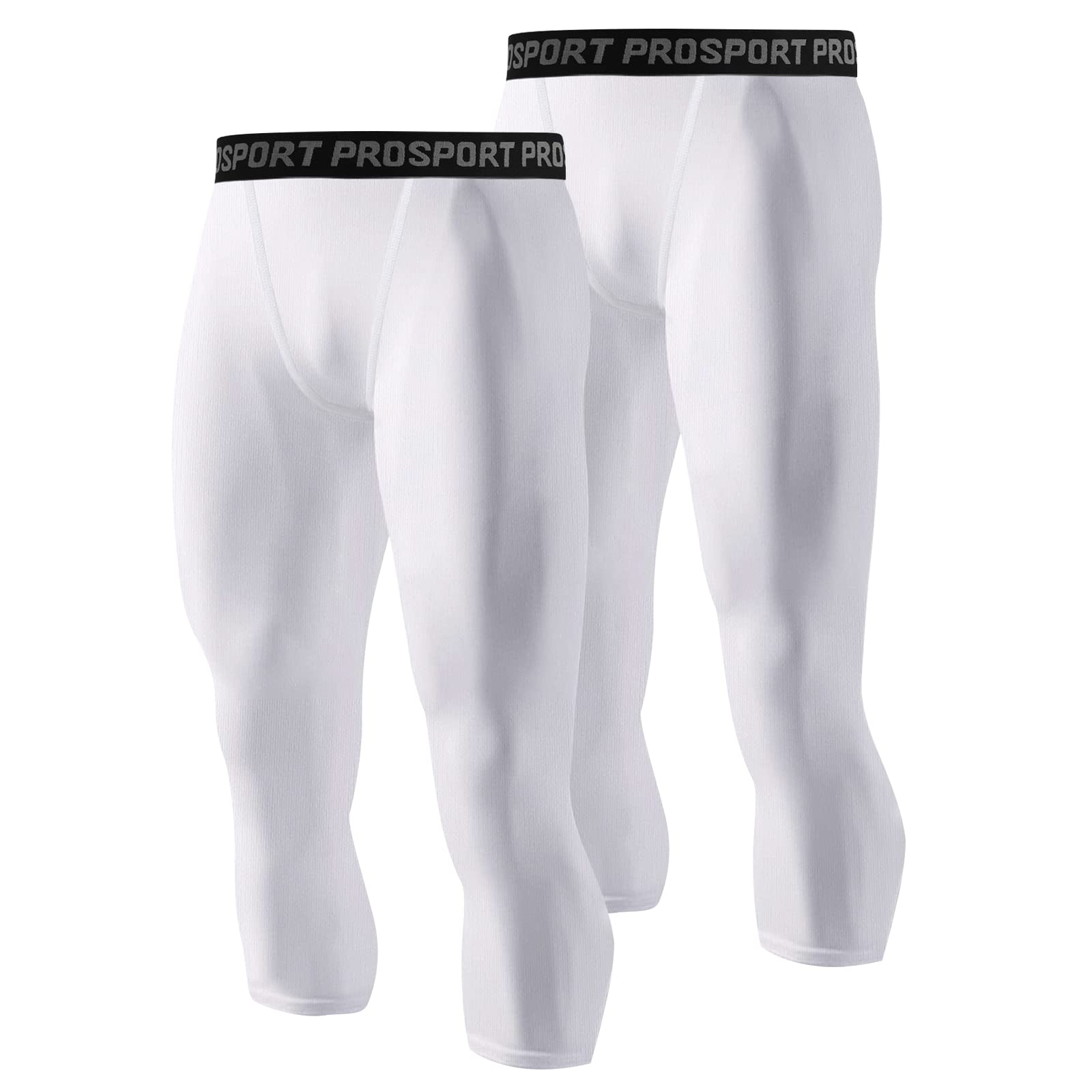 Valcatch 2 Pack Men's 3/4 Compression Pants Athletic Leggings Gym Capri Tights Sports Gear Baselayer Running Workout Active