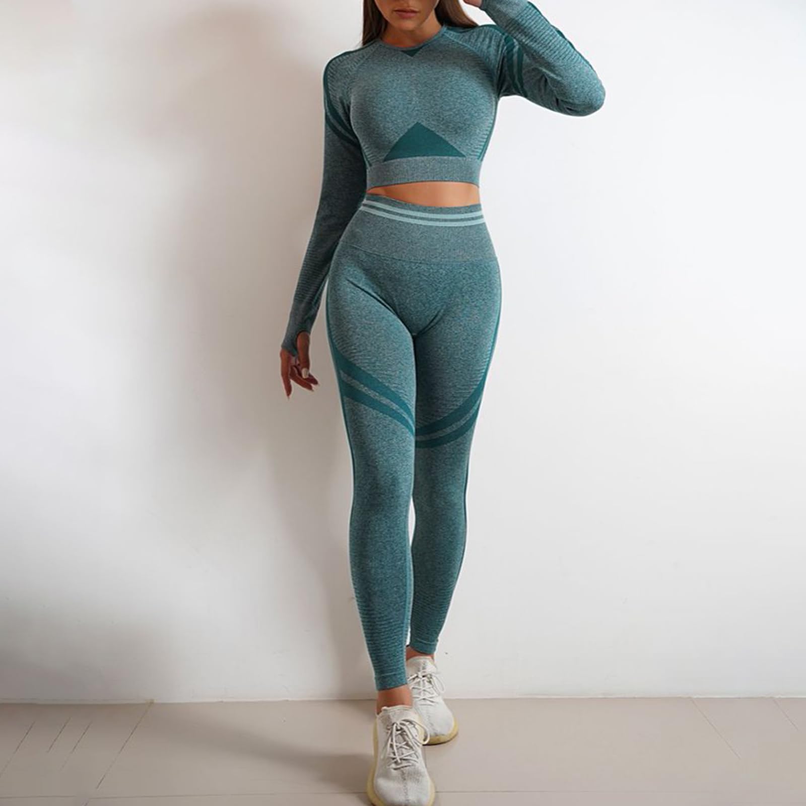 Ensemble de Sport Femme 2 Pièces Soutien-Gorge de Sport+Leggings | dohomiryo 2 Pièces Ensemble de Sports Crop Top+Legging de Yoga Ensembles d'entraînement Tenues de Sport Gym Fitness Running