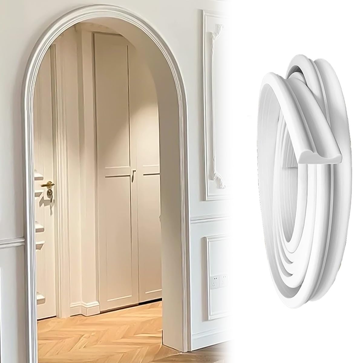 YDHSIKK Wall Trim Arch Kit, PVC Decorative Arch Molding Trim Kit, 3.3-32.8ft, Paintable, DIY, for Wall Ceiling Door(W 2.3cm,L 4m/13.1ft)