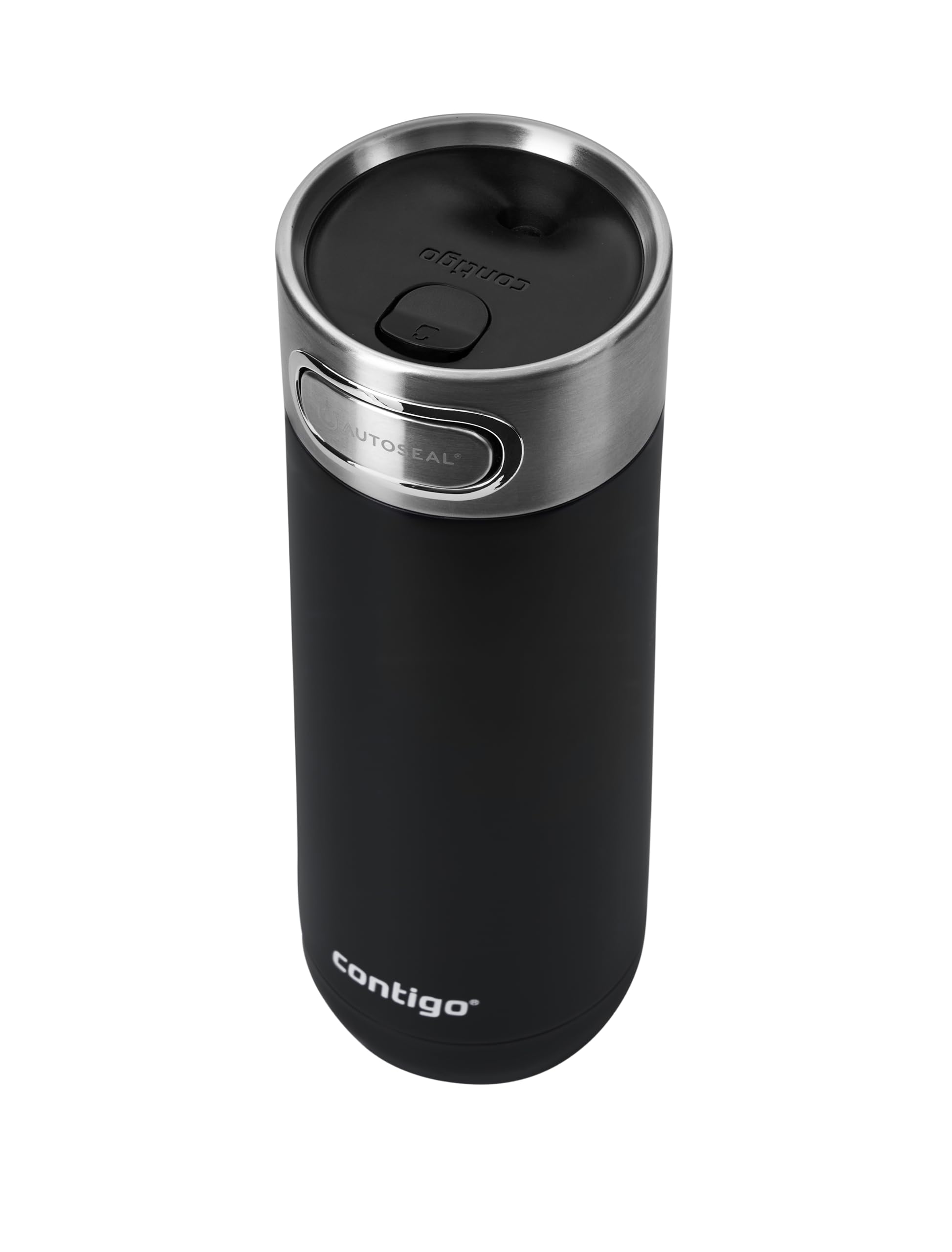 Contigo Thermobecher Luxe Autoseal mit Gravur - Namen Edelstahl Isolierbecher, Reisebecher, Kaffeebecher to Go, auslaufsicher, Easy-Clean-Deckel BPA-frei (Licorice)