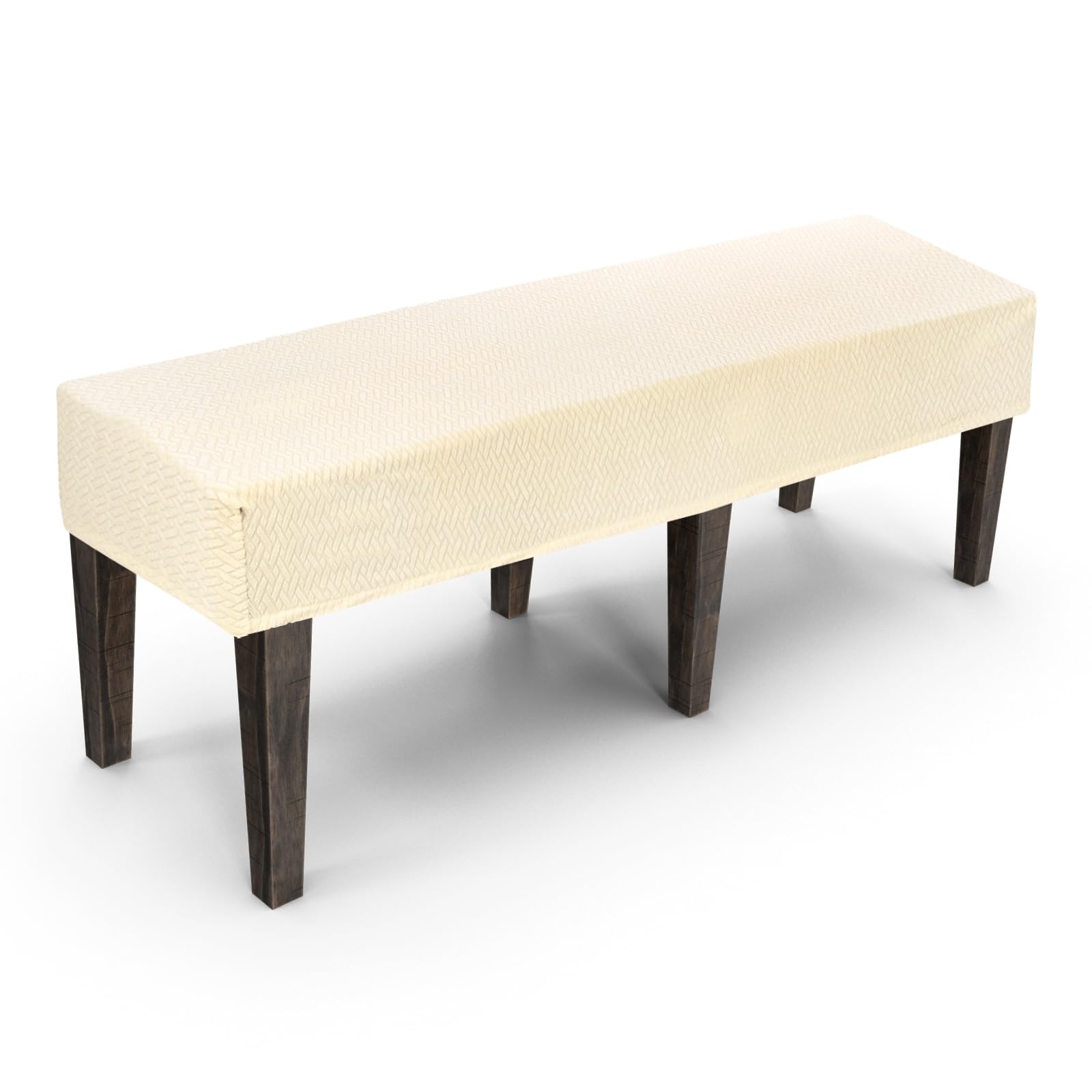 M METERXITY Waterproof Stretch Bench Seat Cover, 47-59" Rectangle Bench Cushion Covers, Printed Slipcover Washable Removable for Dining Room/Living Room/Bedroom/KitchenBeige