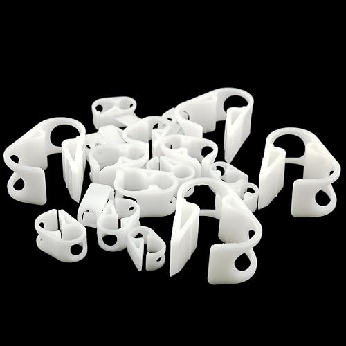 20 abrazaderas de tubo de plástico blanco de 18"-34" tubo de cierre OD abrazadera de manguera de control de flujo de agua tubo clip tubo para