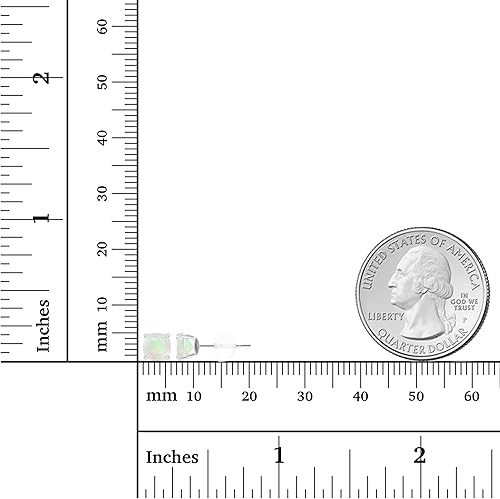 Miniatura 4 de Aretes de tuerca de plata de ley 925 maciza chapados en oro de 0.197 in de corte cojín con piedra natal genuina para mujer, aretes de tuerca
