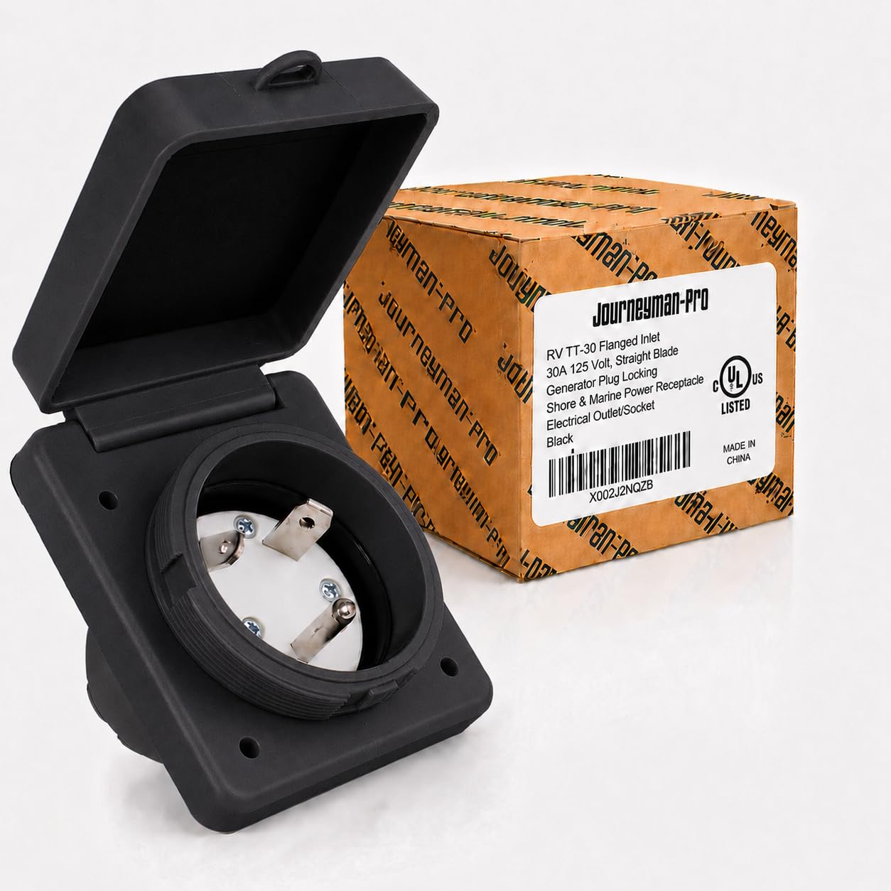 Journeyman-Pro RV TT-30 Flanged Inlet, Straight Blade, 30 Amp 125V