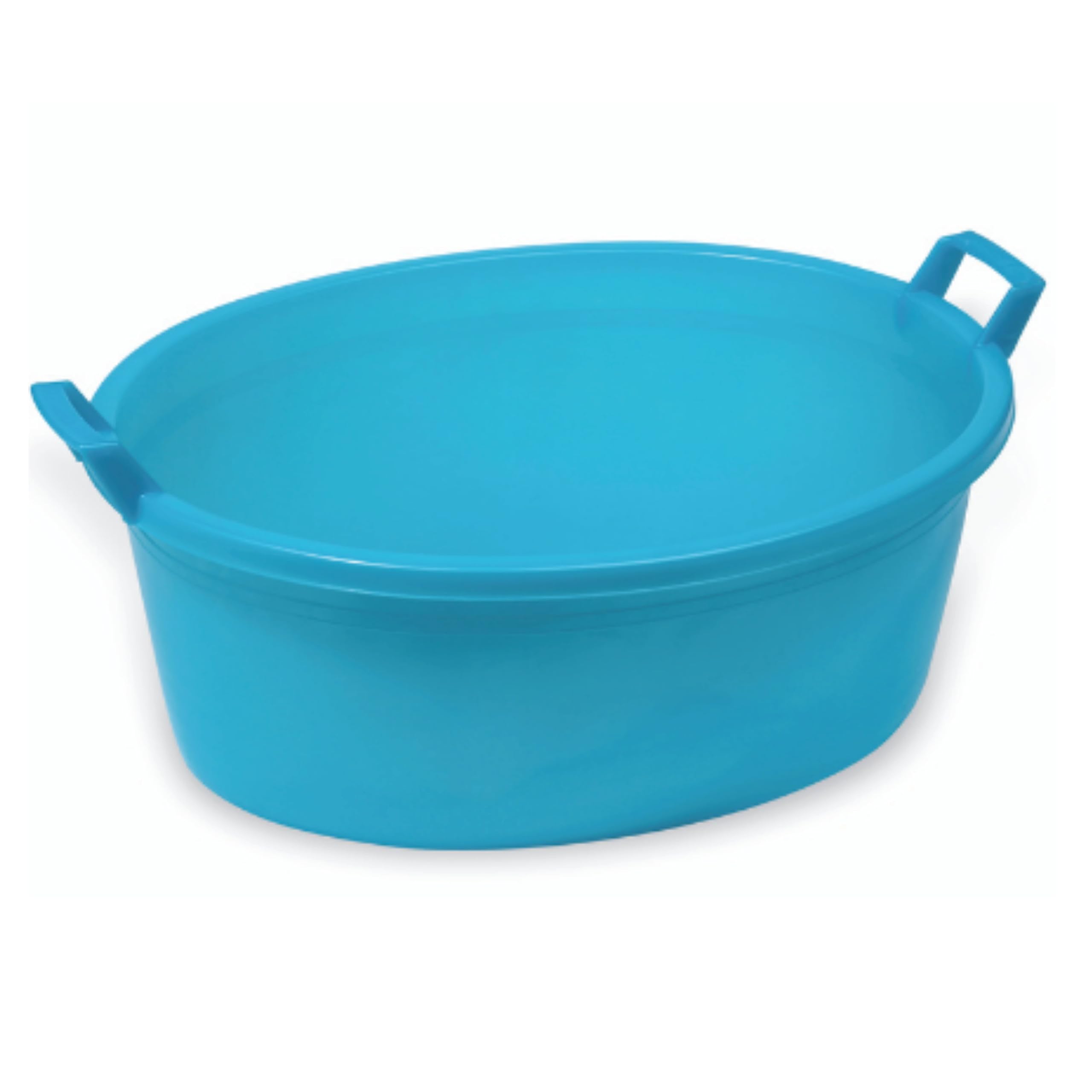 Ecoplast | Bacinella Bucato Tonda, Cesta Portabiancheria in Plastica 100 Lt, Azzurro, ø79x58,5x30, Made in Italy