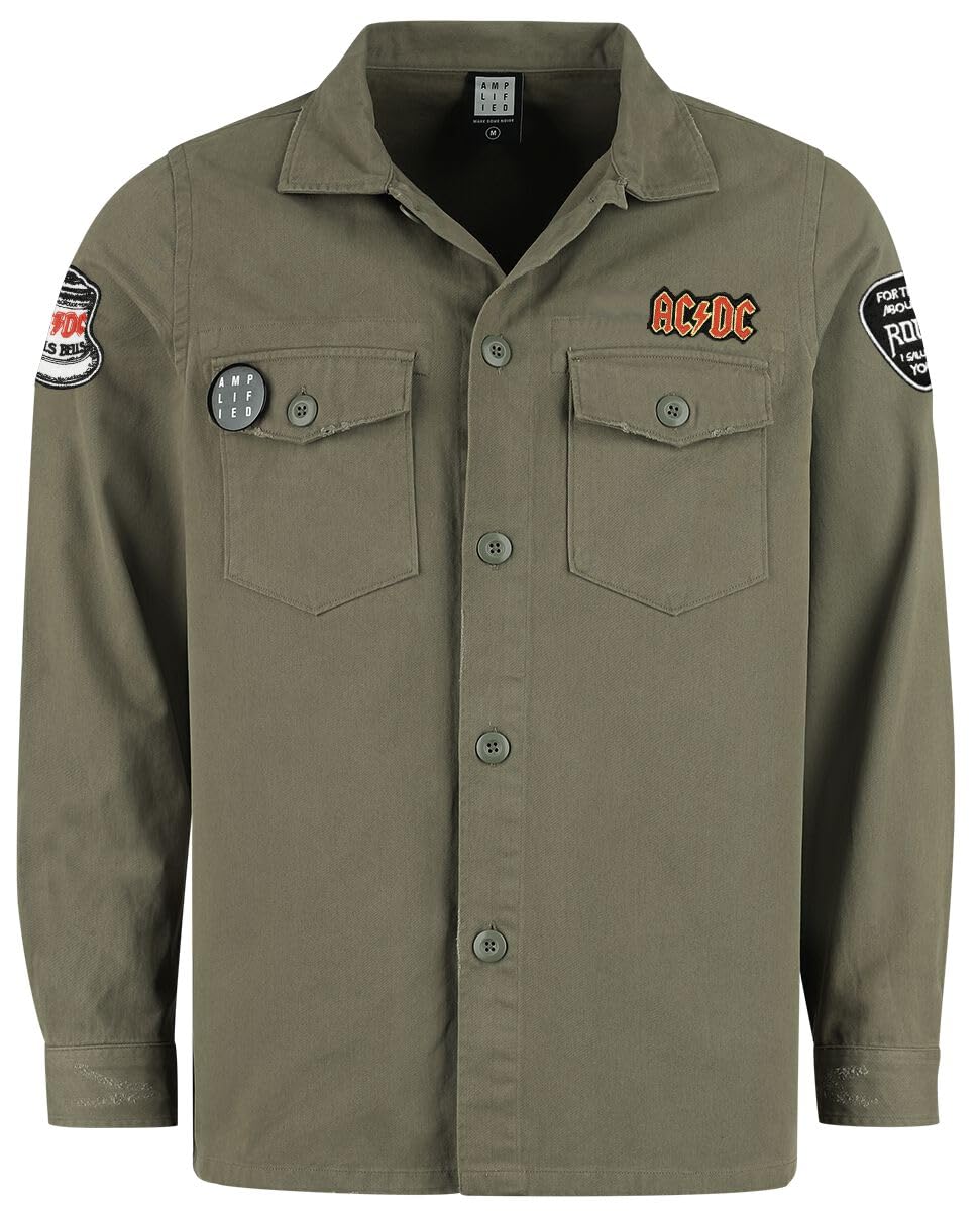 AC/DC Amplified Collection - Military Shirt - Shacket Männer Langarmhemd Khaki