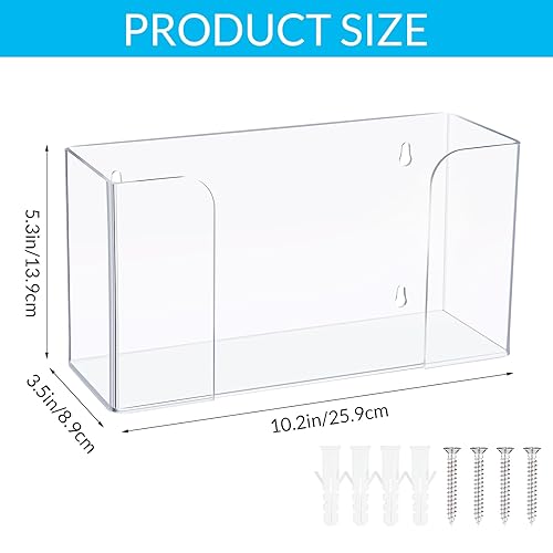 Miniatura 3 de Wenqik 8 unidades de soporte de acrílico para guantera, dispensador de guantes a granel para montaje en pared, dispensador de máscaras flotante de