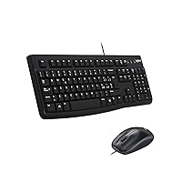 Logitech MK120 Combo Tastiera e Mouse con Filo per Windows, Mouse Ottico Cablato