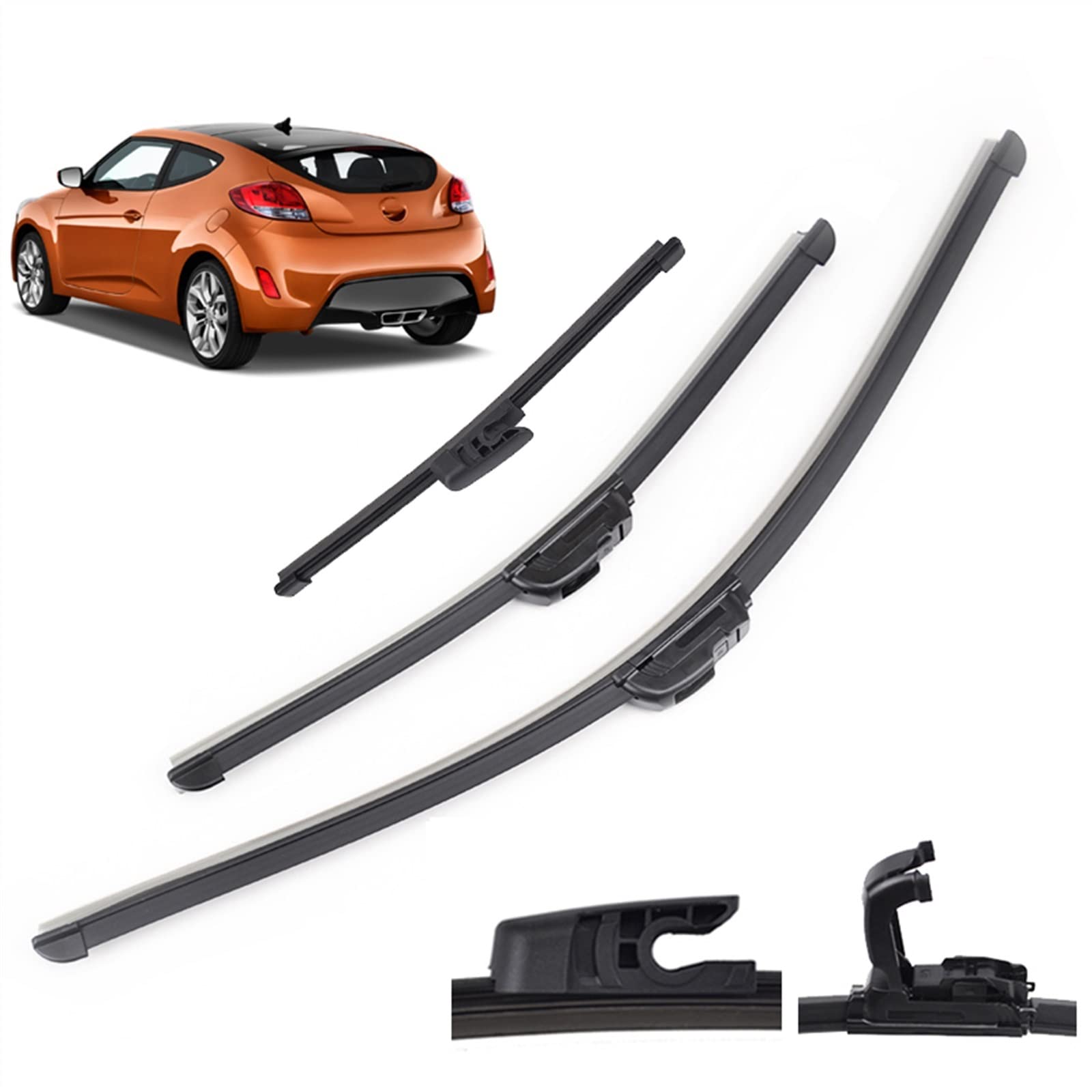 Parabrezza Parabrezza Spazzole Tergicristallo Auto Anteriore Posteriore Lunotto Tergicristallo per Hyundai per Veloster MK 1 2012 2013 2014 2015 2016 2017