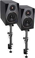 Rockville APM8B V2 Bundle: 8" 500W Peak Powered Studio Monitors w/ Bluetooth USB + DMS75 Desk Clamp Stands