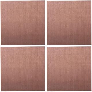 AllGIFT Pure Copper Sheet 4Pcs 50x50mm Practical Square,T2 Copper Metal Plate for Crafts, Electrical Repairs(50x50x0.5mm)