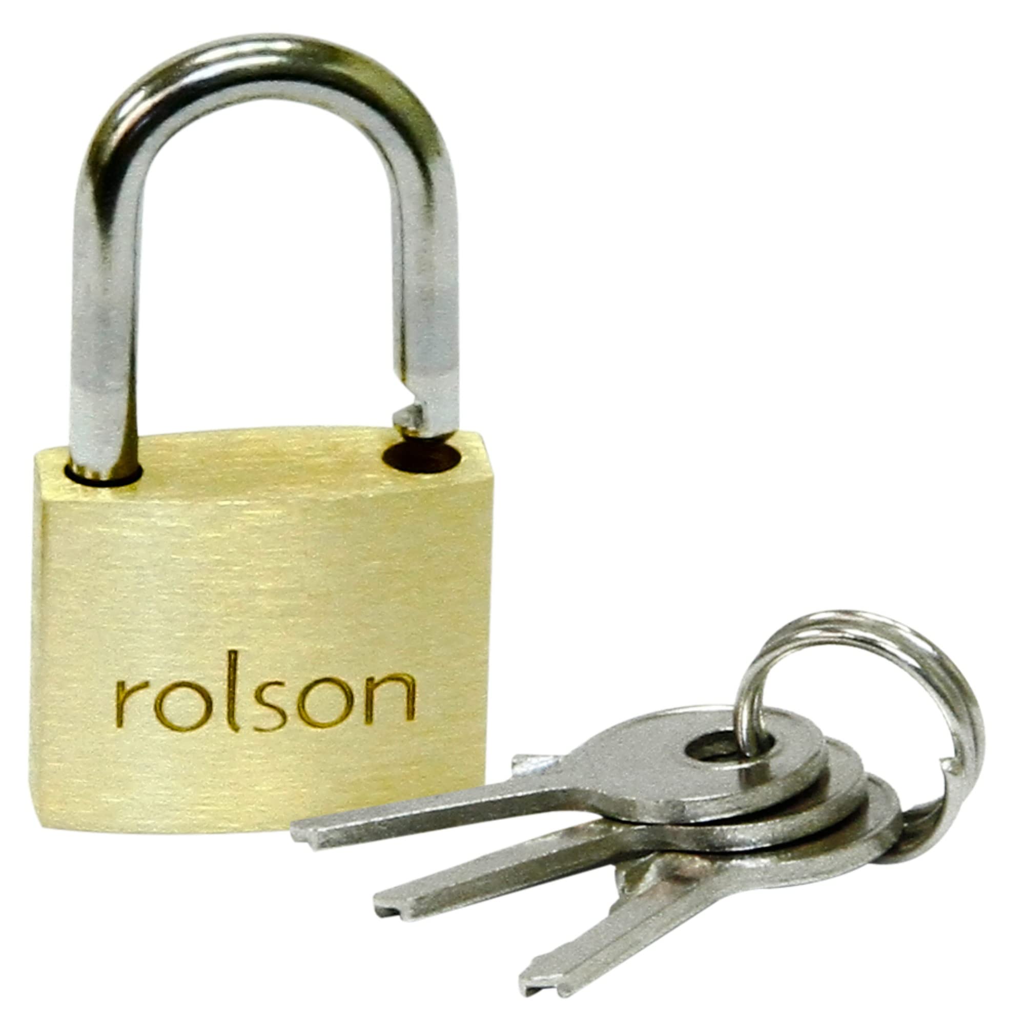Rolson 66421 Messing Vorhängeschloss, schwarz, 20 mm, Set von 2 Stück