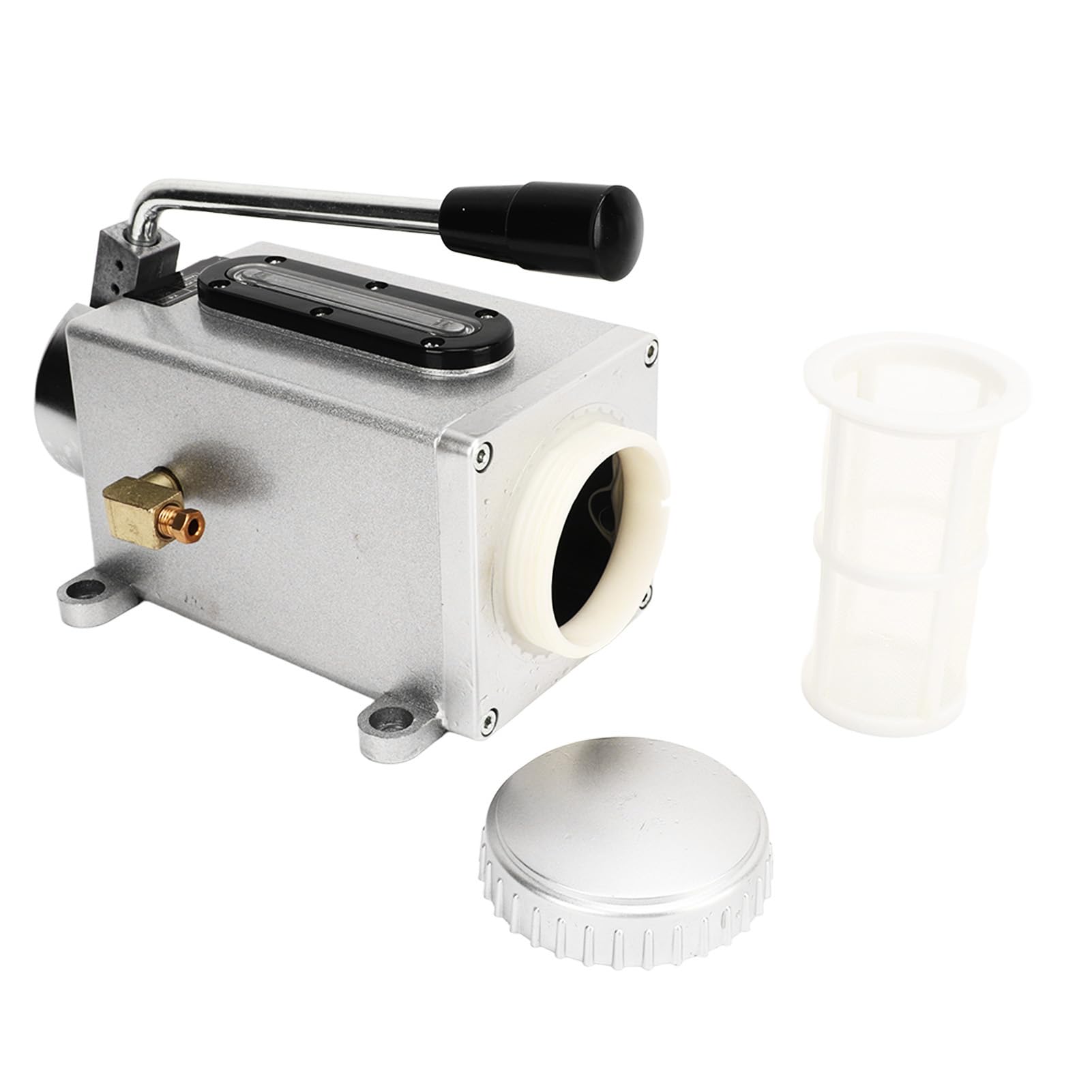 Bomba lubricadora manual de aluminio fundido resistente de 500 cc con salida de 4 mm, perfecta para mantenimiento de máquinas herramienta y necesidades de lubricación industrial