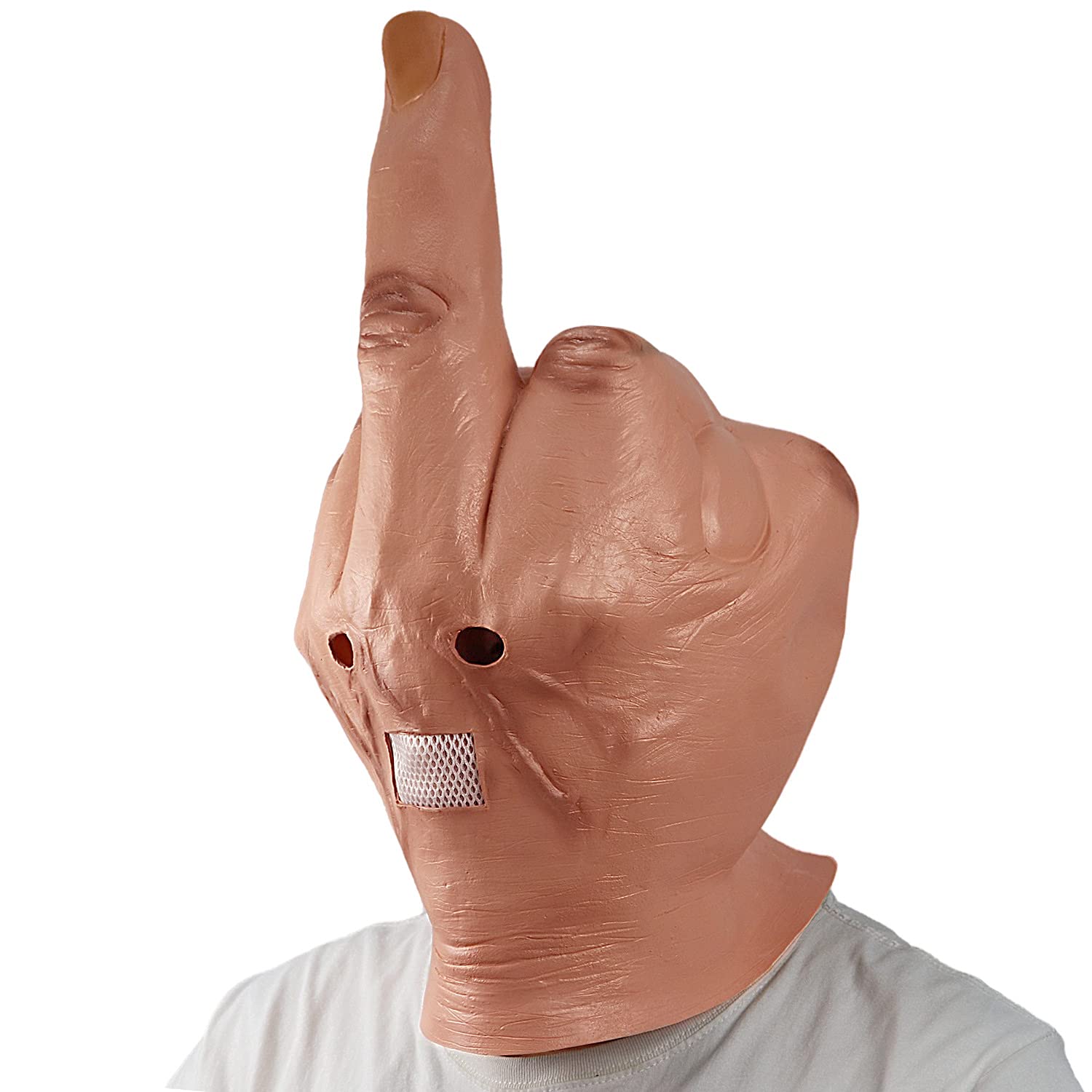 Infinity Gauntlet Middle Finger Mask Adults Creepy Realistic Middle Finger Halloween Costume Mask Full Head Latex Mask Cosplay Party Props - Image 3