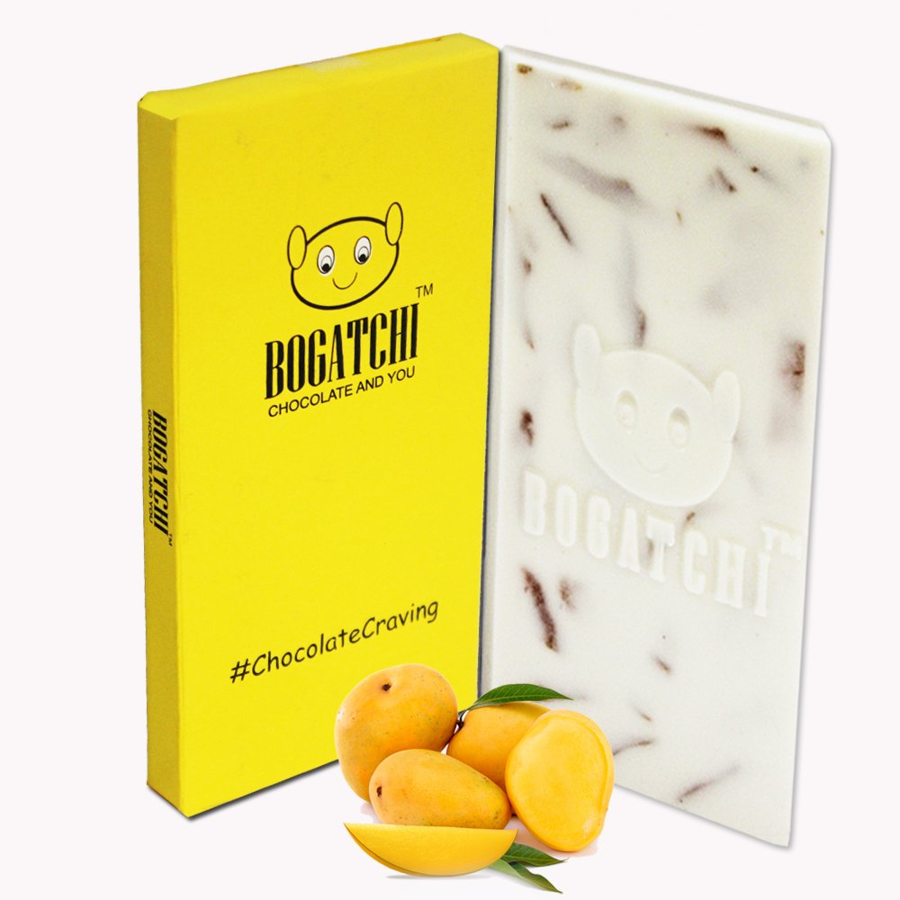 BOGATCHI Mango Magic, White Chocolate with Goodness Mango Fruit, 1 Piece