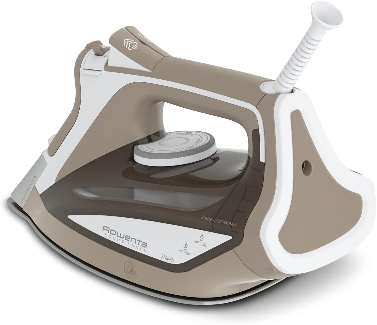 Rowenta DW5225 Focus Excel Ferro da Stiro a Vapore, 2700 W, 0.3 Litri, Colpo Vapore 170 g/min, con Modalità Eco, Piastra in Acciaio Inox, Sistema Anticalcare, Beige/Bianco Rowenta DW5225 Focus Excel Ferro da Stiro a Vapore, 2700 W, 0.3 Litri, Colpo Vapore 170 g/min, con Modalità Eco, Piastra in Acciaio Inox, Sistema Anticalcare, Beige/Bianco