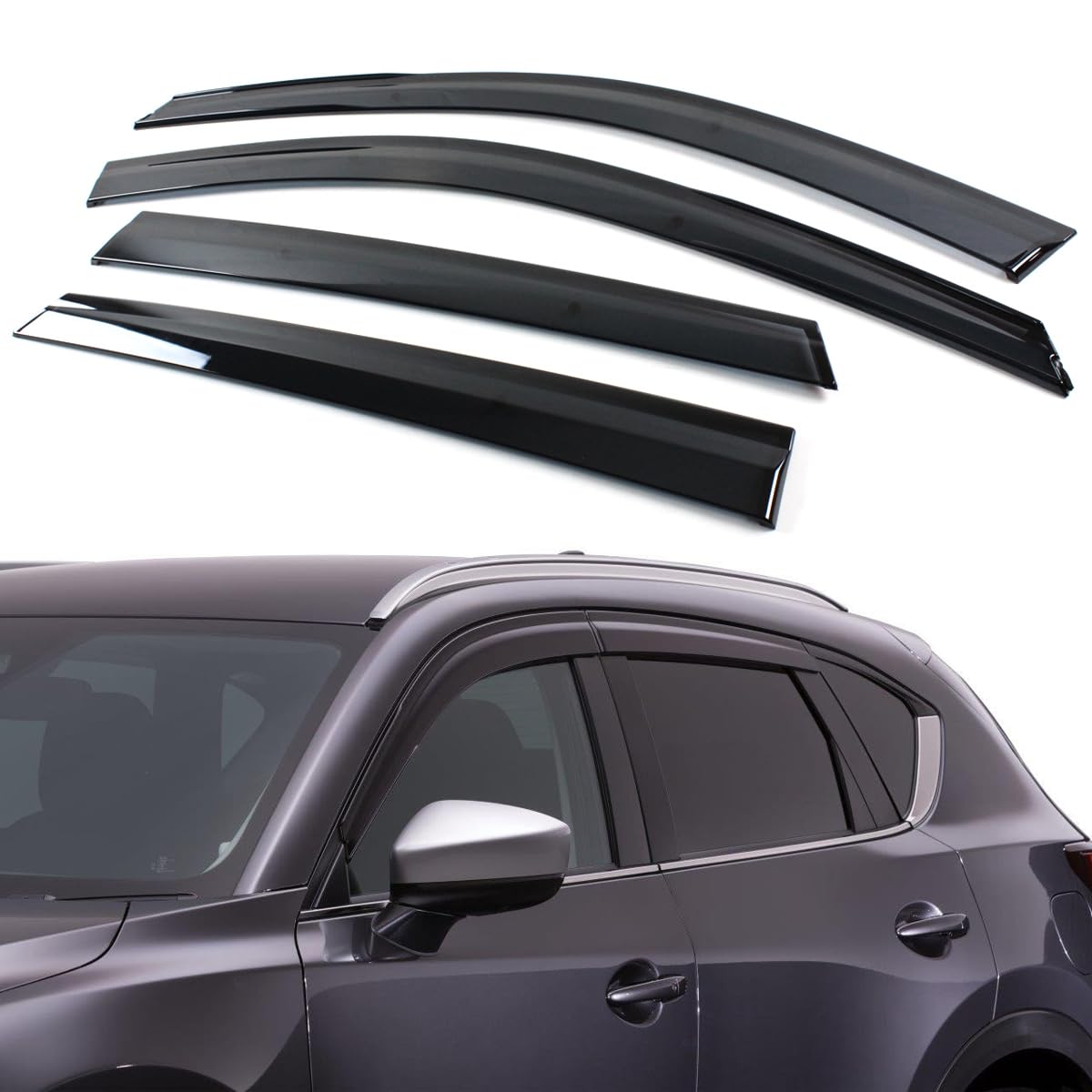 Amazon.com: JDM Premium Low Profile Smoke Tinted Window Visor Rain