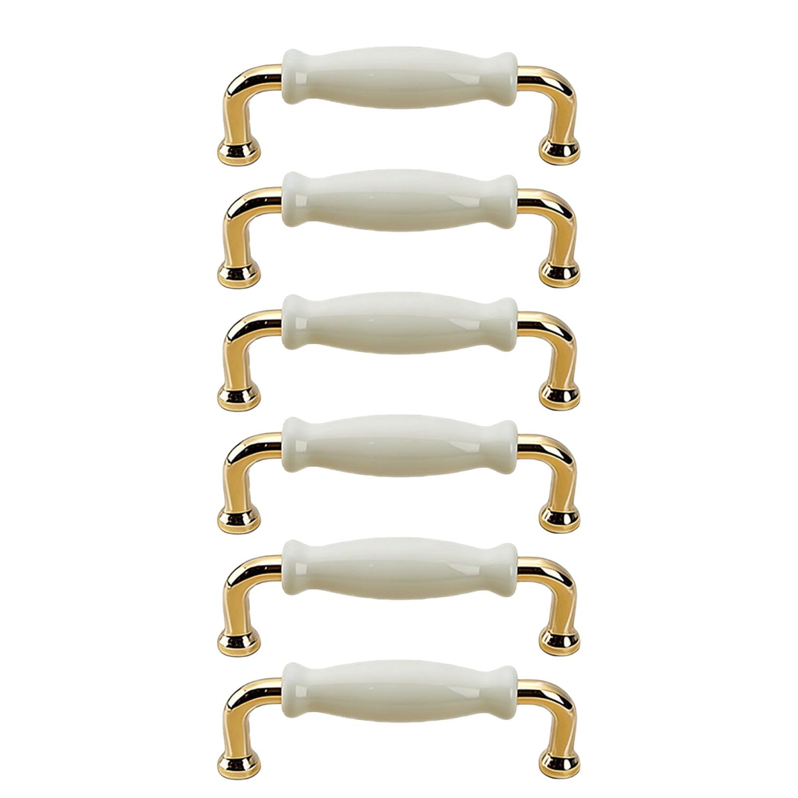 6PCS Cupboard Handle, Ceramic Zinc Alloy Cabinet Handle, Kitchen Drawer Door Handles, Door Knobs for Replacement, for Drawer, Kitchen Cabinet, Bathroom Cabinet, Wardrobe Door(Hole Centre: 96mm)